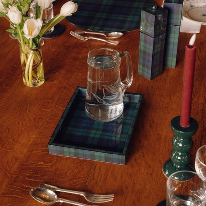 Black Watch Tartan Square Pillar Salt or Pepper Mill