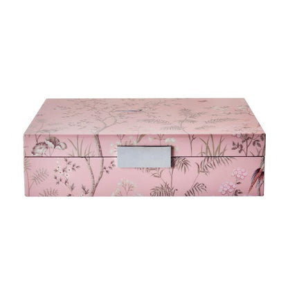 Large Pink Chinoiserie Box with Silver