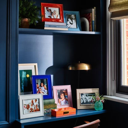 Navy Bobbin Lacquer Photo Frame