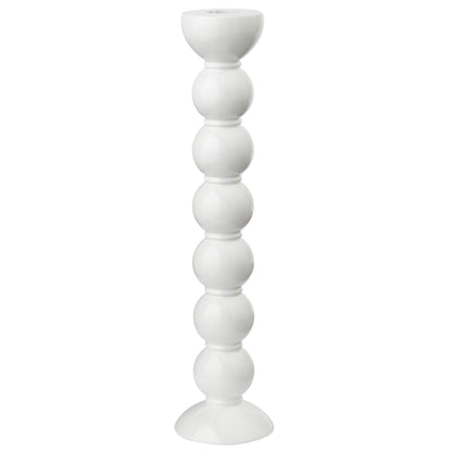 Extra Tall White Bobbin Candlestick - 33cm