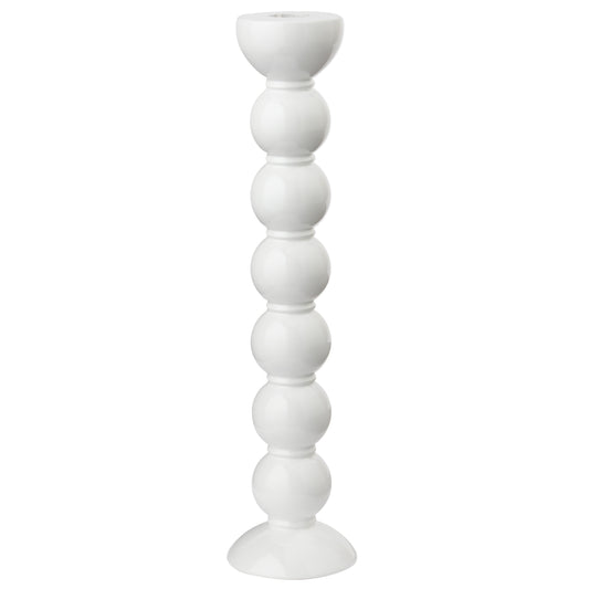 Extra Tall White Bobbin Candlestick - 33cm