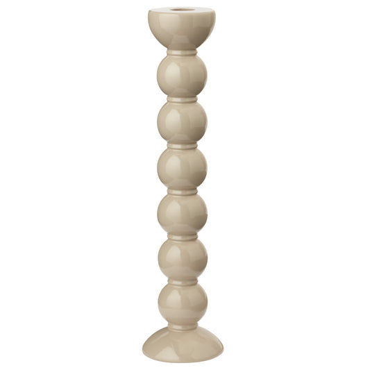 Extra Tall Cappuccino Bobbin Candlestick - 33cm