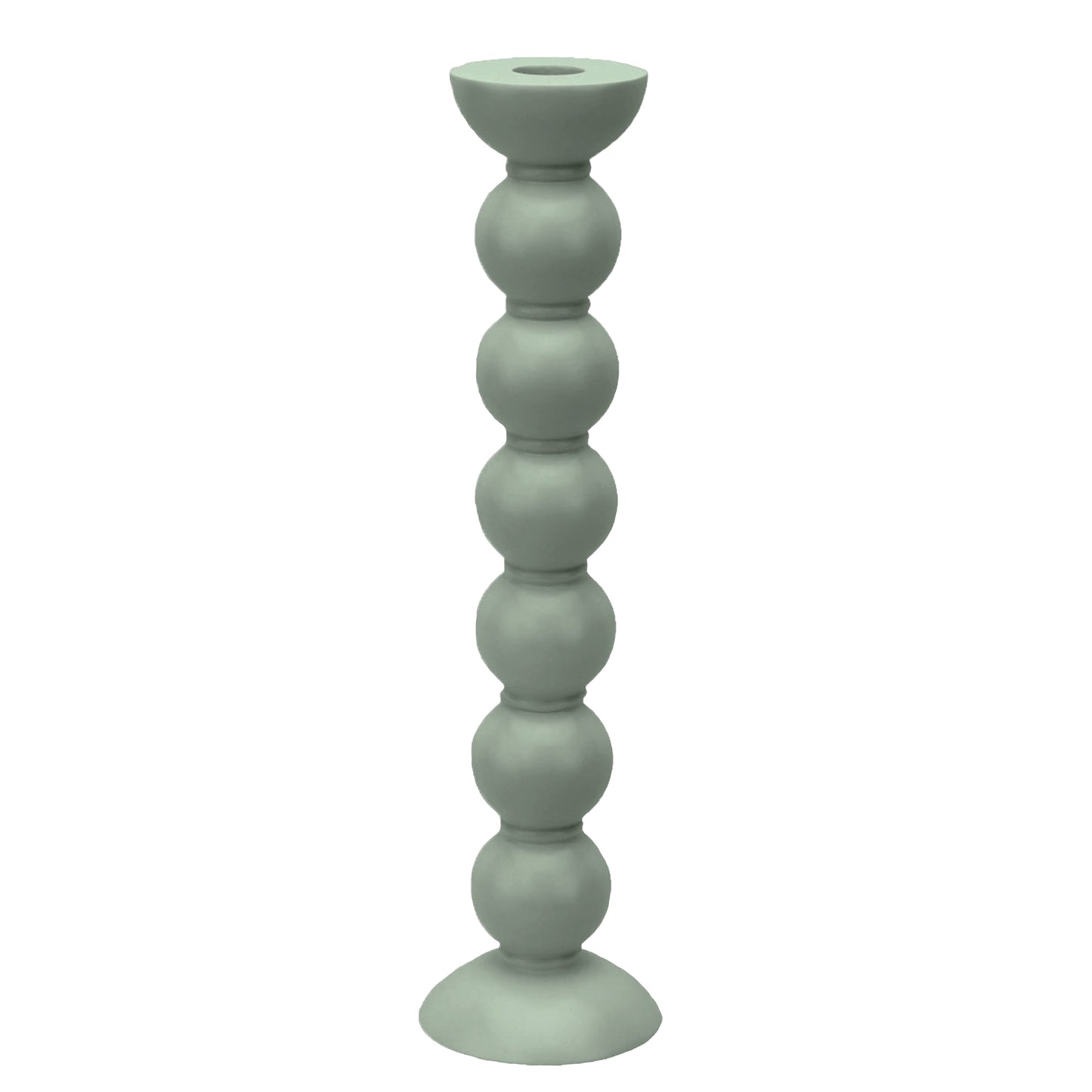 Extra Tall Sage Bobbin Candlestick - 33cm