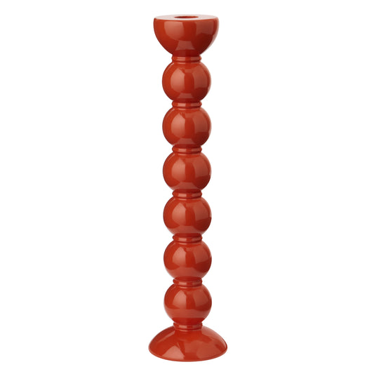 Extra Tall Orange Bobbin Candlestick - 33cm