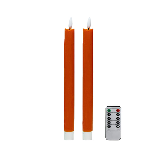 Orange LED Candles - Set of 2