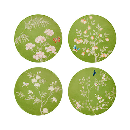 Chinoiserie Coaster Green- Set of 4