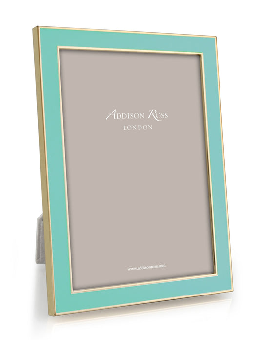 Pastel Blue Enamel & Gold Frame