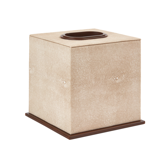 Ecru Faux Shagreen Tissue Box