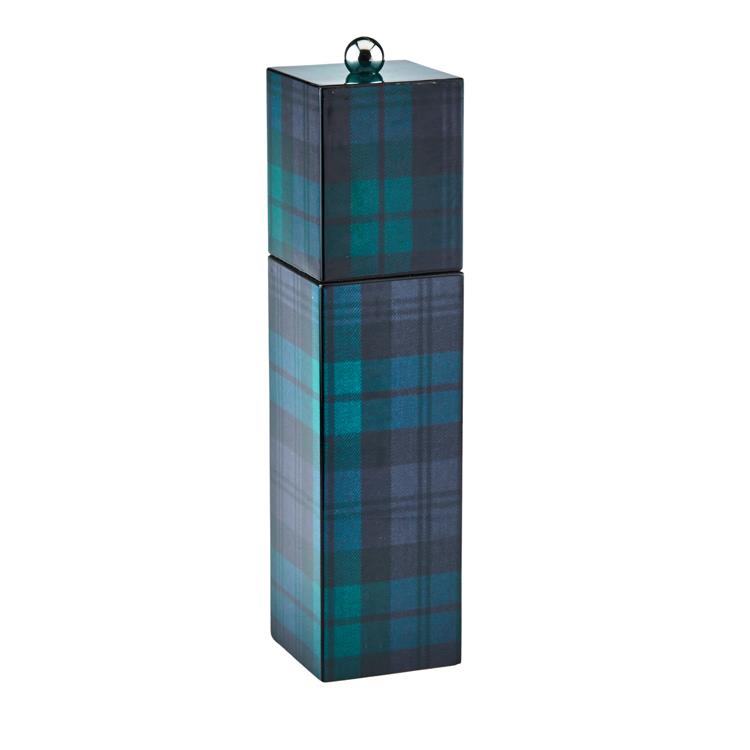 Black Watch Tartan Square Pillar Salt or Pepper Mill