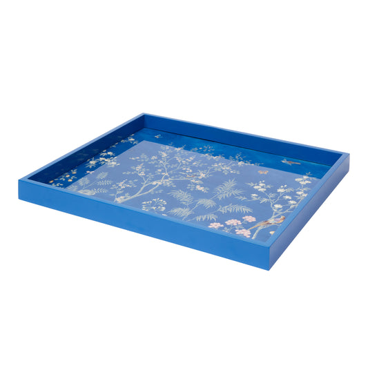 Blue Medium Chinoiserie Tray Blue