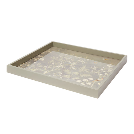 Grey Medium Chinoiserie Tray Grey