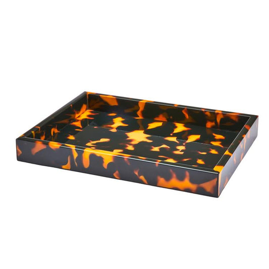 Faux Tortoise Small Lacquered Serving Tray