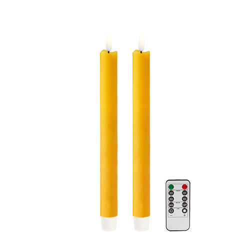 Yellow LED Candles - Set of 2