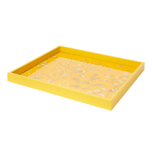 Medium Chinoiserie Tray Yellow