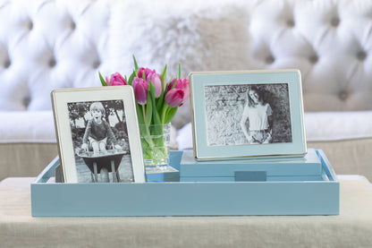 Large Pale Denim & Silver Jewellery Box