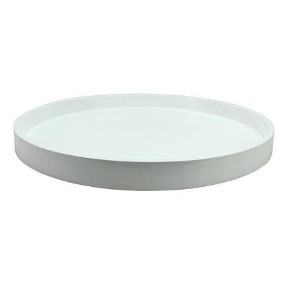 White Round Medium Lacquered Tray