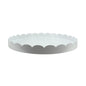 White Round Large Lacquered Scallop Tray