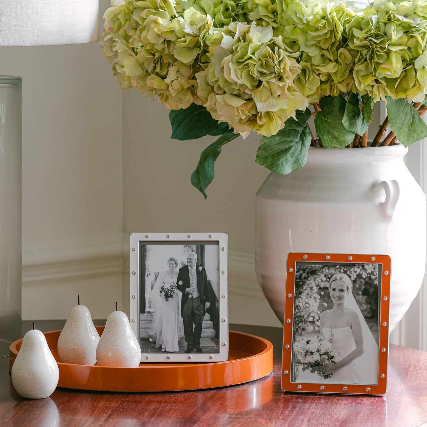 White Enamel & Silver Locket Frame