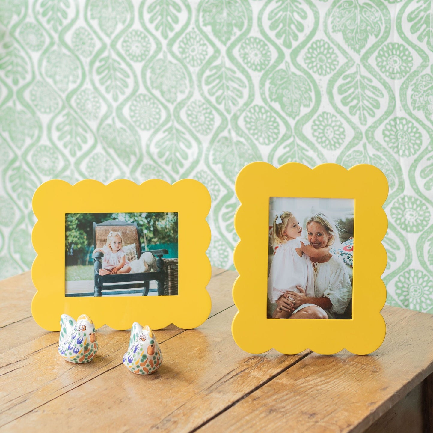 Yellow Scalloped Lacquer Photo Frame