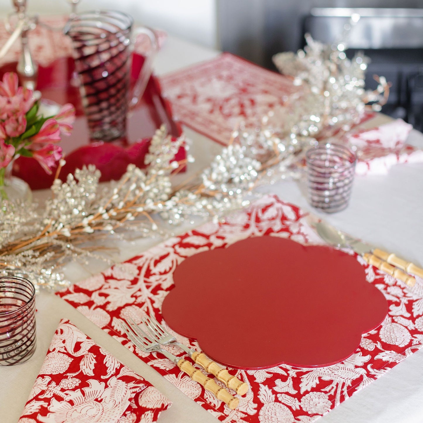 Burgundy Lacquer Placemats – Set of 4