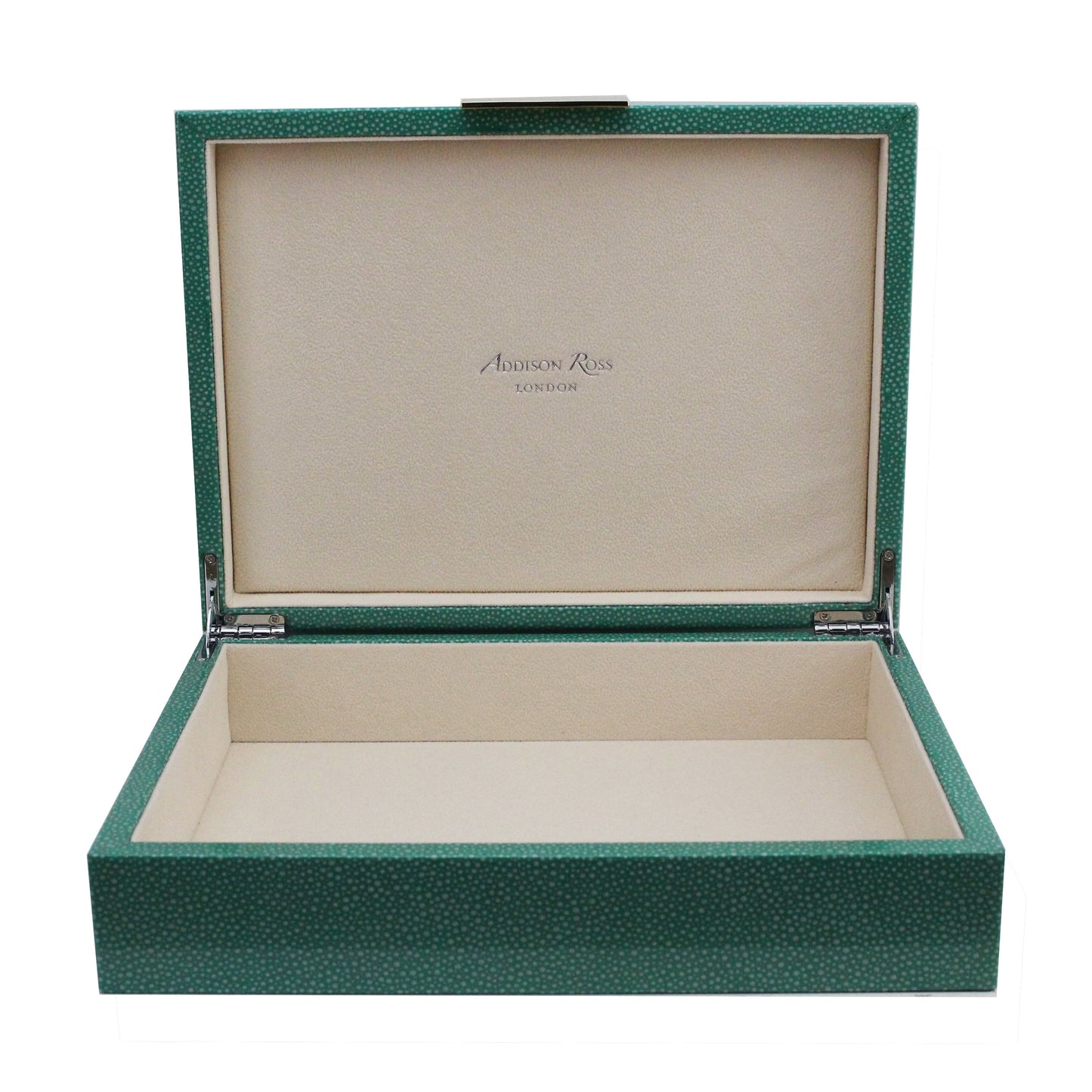 Large Green Shagreen Lacquer Box with Gold