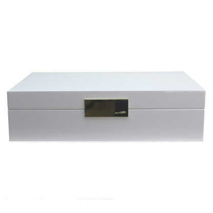 Large White Jewellery Box with Silver