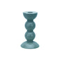 Medium Chambray Blue Bobbin Candlestick - 14cm