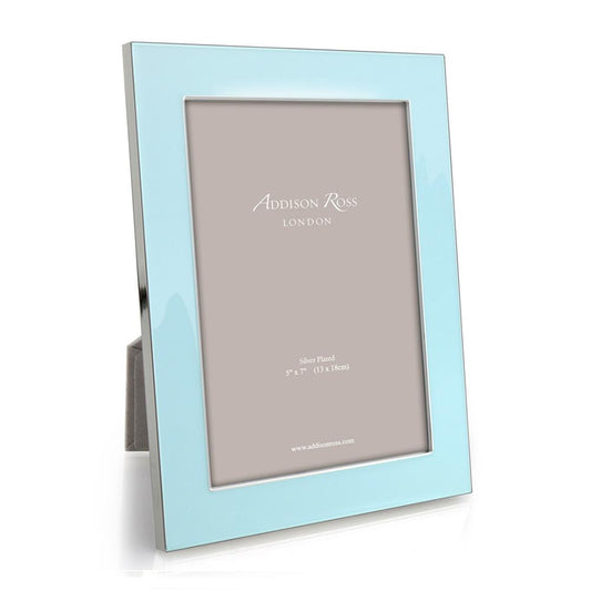 Ice Blue Enamel & Silver Wide Frame - Enamel Frames - Addison Ross