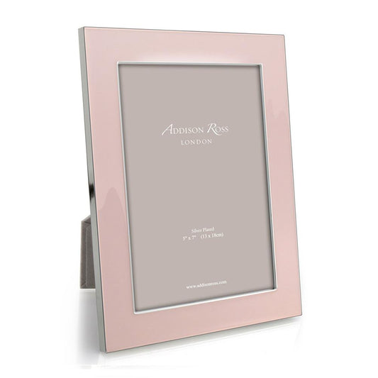 Pale Pink Enamel & Silver Wide Frame - Enamel Frames - Addison Ross