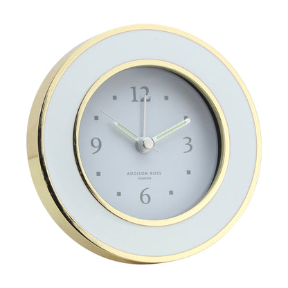 White & Gold Silent Alarm Clock