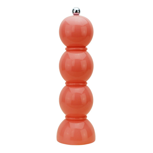 Coral Pink Lacquer Bobbin Salt or Pepper Mill