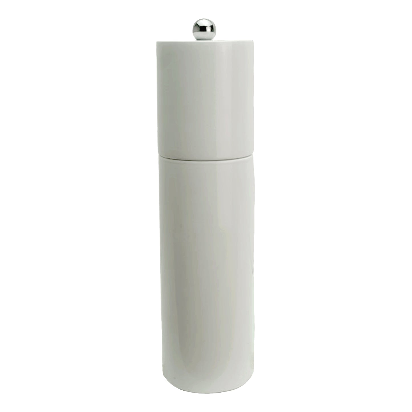 White Round Column Salt or Pepper Mill