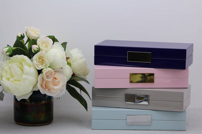 Light Blue Lacquer Box With Silver - Boxes & Pots - Addison Ross