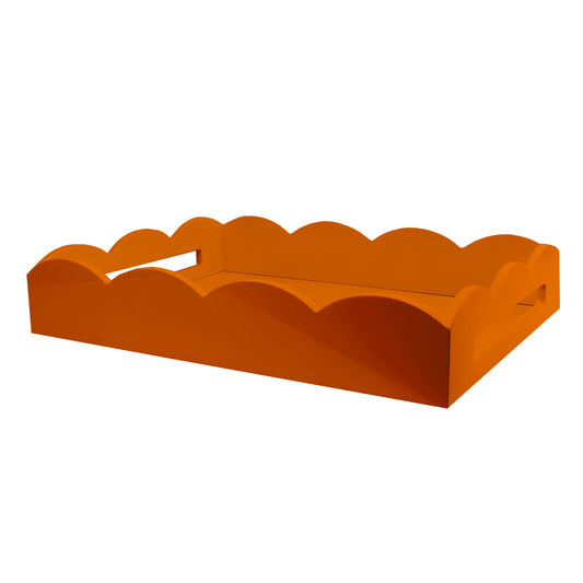 Orange Medium Lacquered Scallop Serving Tray