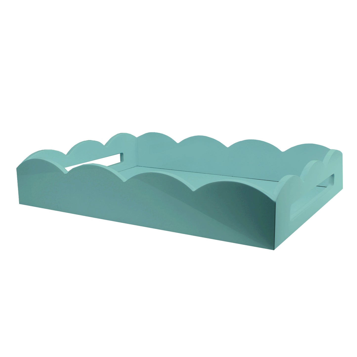 Turquoise Medium Lacquered Scallop Serving Tray