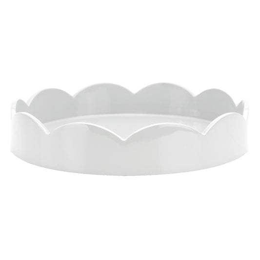 White Small Scallop Round Tray