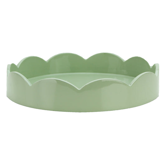 Sage Green Small Scallop Round Tray