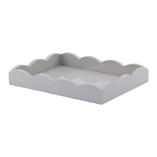 Chiffon Grey Small Lacquered Scalloped Tray