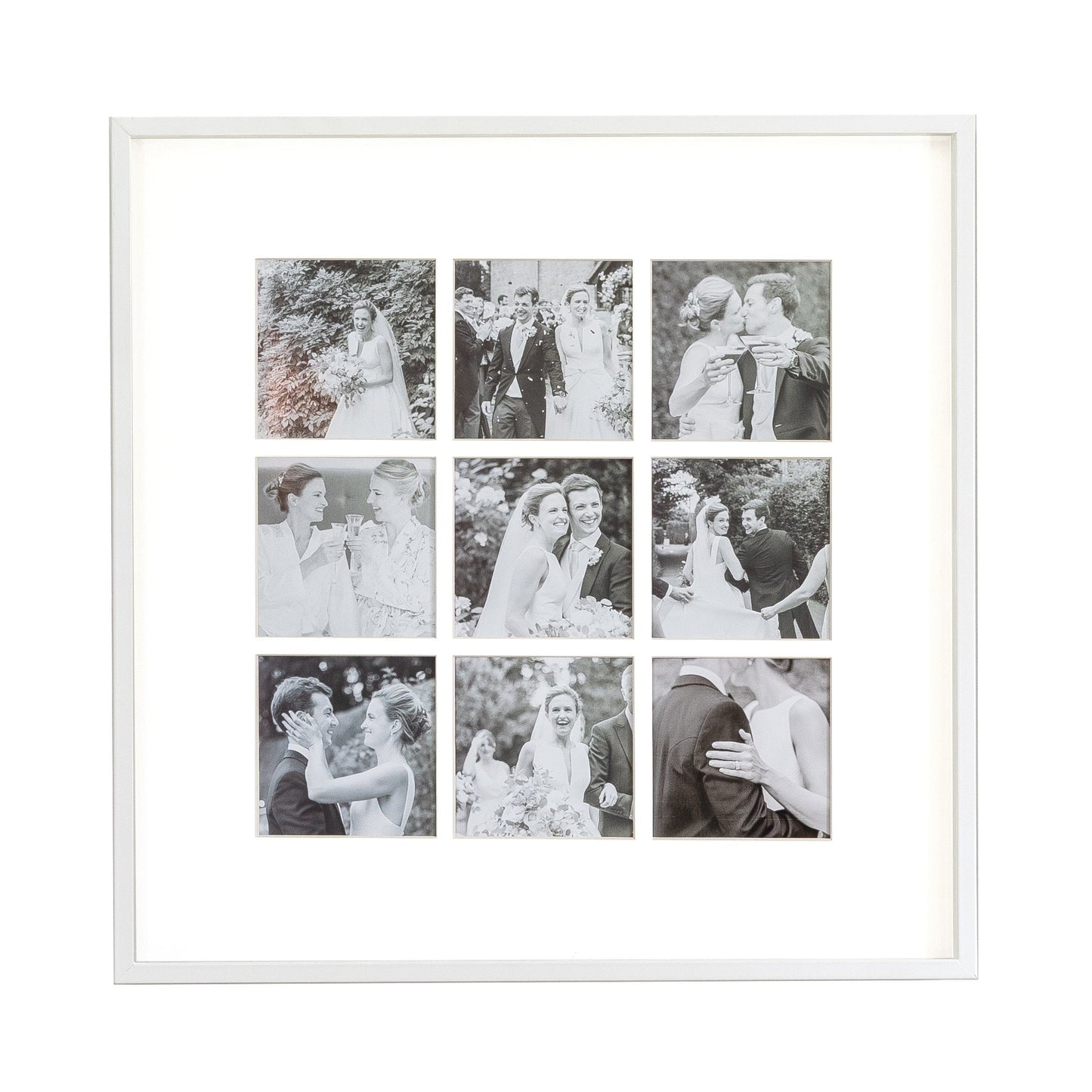 Nine Aperture White Wall Hanging Frame