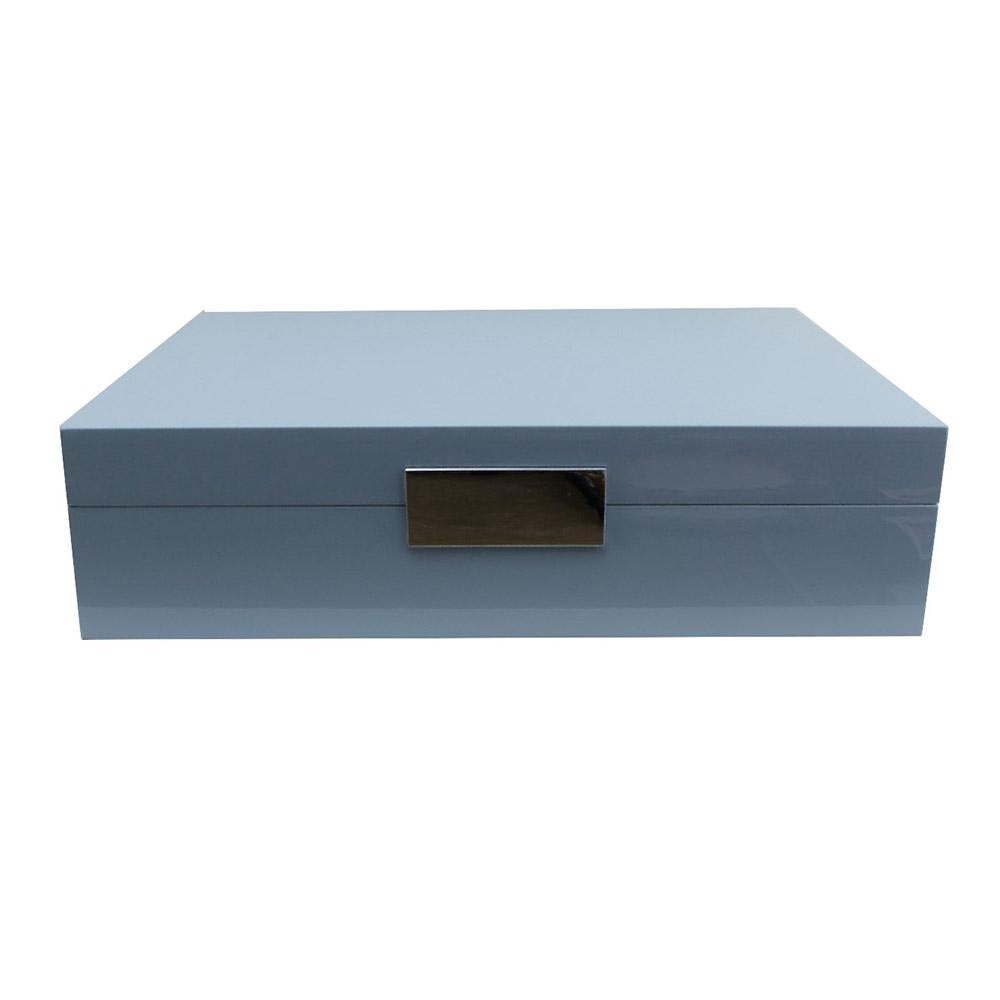 Large Pale Denim & Silver Jewellery Box