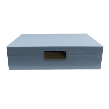 Large Pale Denim & Silver Jewellery Box