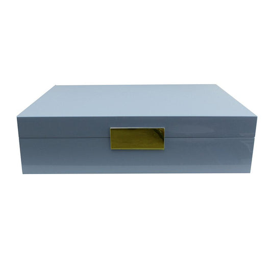 Large Pale Denim & Gold Jewellery Box