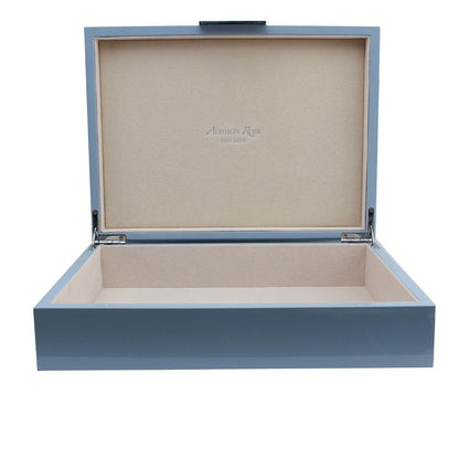 Large Pale Denim & Silver Jewellery Box