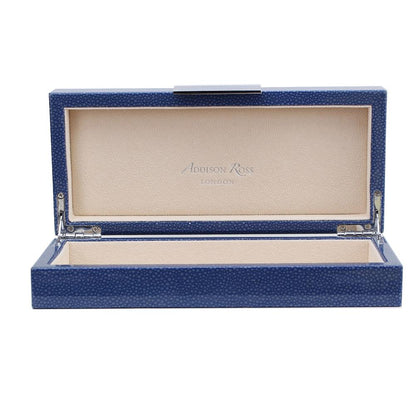 Blue Shagreen Box With Silver