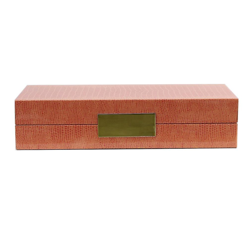 Orange Croc Box With Gold