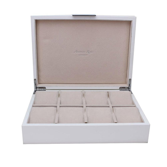 Large White & Silver Watch Box