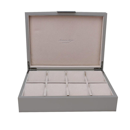 Large Chiffon Grey & Silver Watch Box