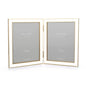 White Enamel & Gold Double Frame