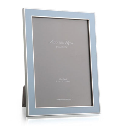 Powder Blue Enamel & Silver Frame