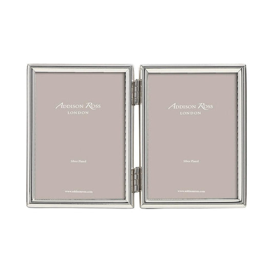 Fine Edged Silver Double Photo Frame - Silver Frames - Addison Ross